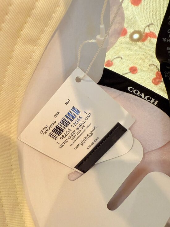 coach Micro Cherry Print Baseball Hat cfg52 main image 4